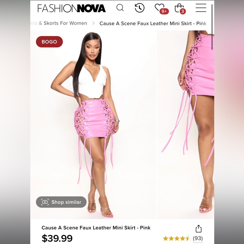 Cause A Scene Faux Leather Mini Skirt - Pink